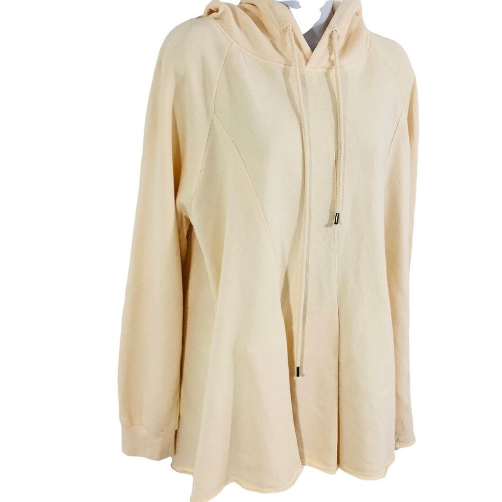 Pilcro Anthropologie Cream Swing Waist Flynn Hoodie Womens Size XL - Picture 8 of 8